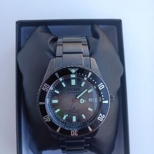 CITIZEN "FUJITSUBO" PROMASTER-Full Super Titanium DLC ISO Diver Watch NB6025-59H